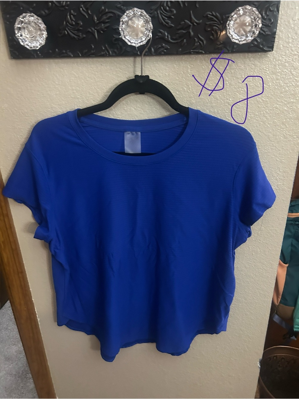 CALIA by Carrie Underwood Short-Sleeve Crew Neck Top in Royal Blue